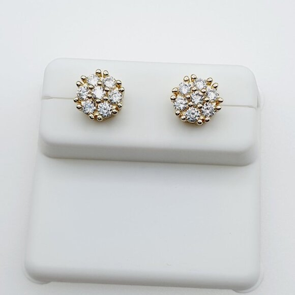"14K Gold Plated Cubic Zircon Earrings, INUS1BR137 - Picture 5 of 9